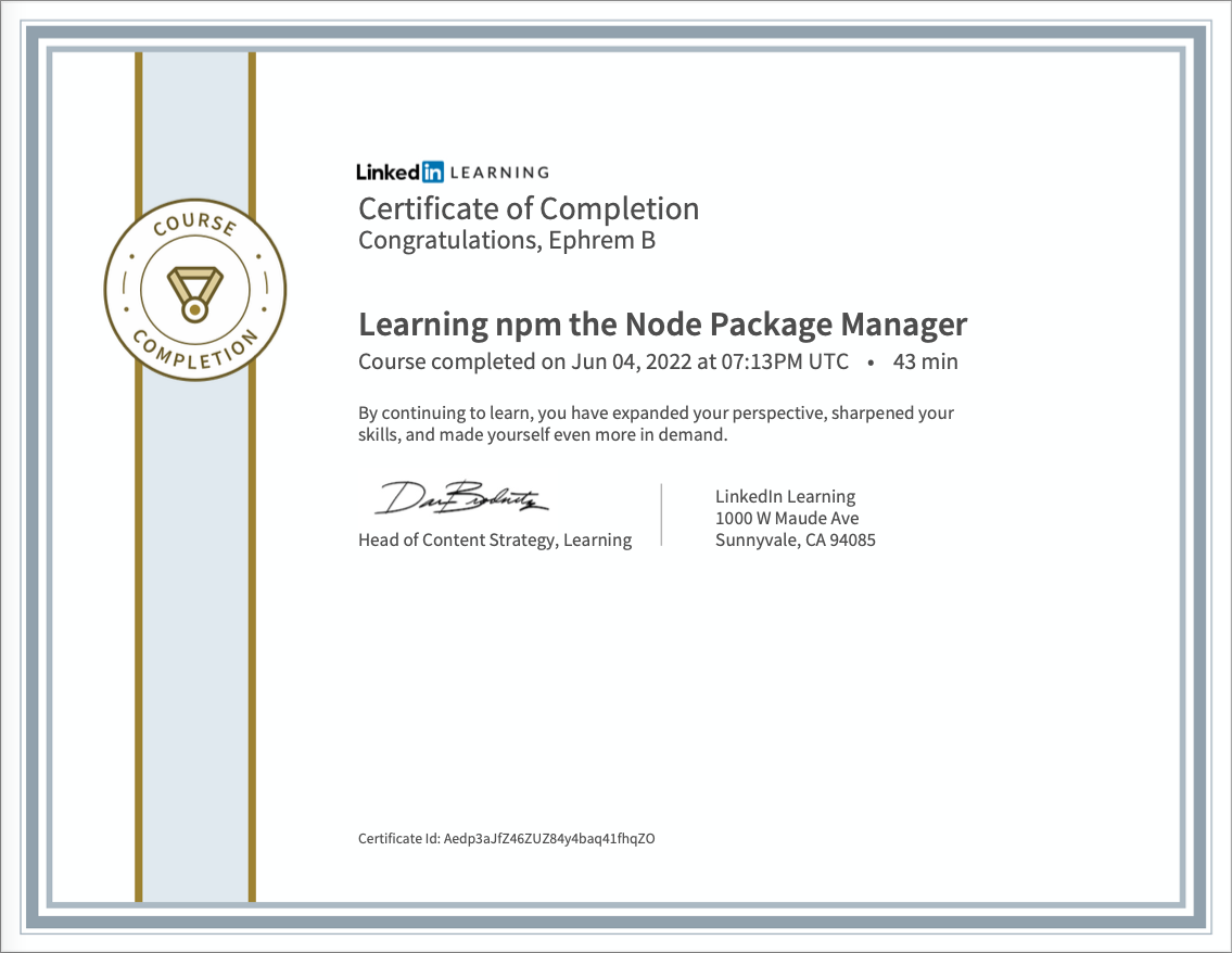Learning npm the Node Package Manager